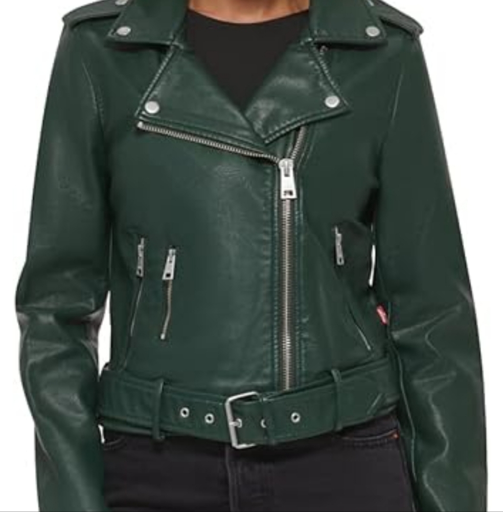 Levi's Women's Belted Faux Leather Moto Jacket L